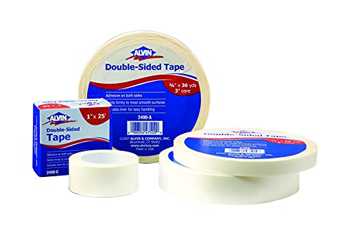Alvin Double Sided Tape 1" X25 Yards Model 2400-A Double Sided Tape, Multipurpose Tape For Arts And Crafts, Great For Woodworking And Home Improvement - 36 Yards #TOP2