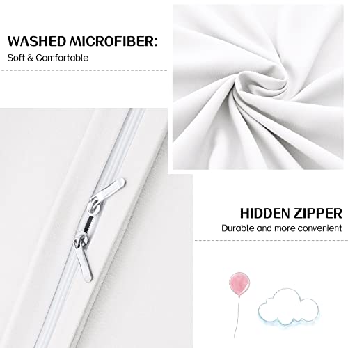 Dreaming Wapiti Duvet Cover King 100% Washed Microfiber 3pcs Bedding Set,Solid Color-Soft and Breathable with Zipper Closure & Corner Ties, Pure White