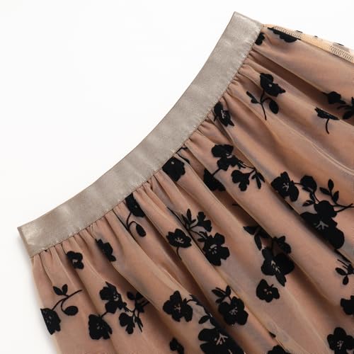 Women's A-Line Fairy Elastic Waist Pleated Tulle Midi Skirt2