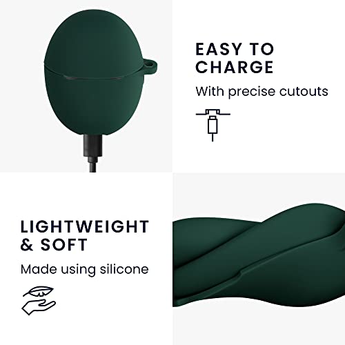 kwmobile Case Compatible with Huawei Freebuds 5 Case - Silicone Cover Holder for Earbuds - Green - Image 4