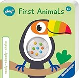 Ravensburger Play+ Ready, Steady, Shake - First Animals | Board Book with Rattle | Engages Sensory & Language Development