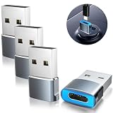 MoKo Type-C 変換アダプタ 4枚セット Type-CからUSB-A変換OTGアダプター カープレーアダプタ USB2.0 PD27W充電 480Mbpsデータ転送 LEDランプ内蔵 Car-Play/AndroidAuto/フラッシュメモリー/ハードディスク/カードリーダ/イヤホンなどOTG機能対応 iPhone16/15/AirPods/iPad/Switch2など対応 Gray