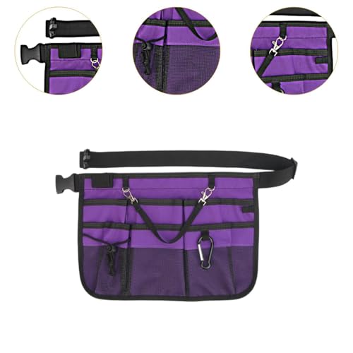 Sac banane infirmière violet en polyester avec compartiments multiples pour trousse outils - 3