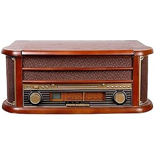 AMZOPDGS Tourne-Disque rétro, Music Box Nostalgic Classic Wood Bluetooth Turntable Bluetooth LP European Record Player… - Les Beatles, Paul McCartney, John Lennon, RIngo Starr, George Harrison AMZOPDGS Tourne-Disque rétro, Music Box Nostalgic Classic Wood Bluetooth Turntable Bluetooth LP European Record Player… – Image 2