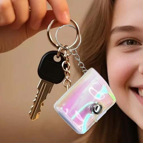 Álbum de fotos de viaje compacto | Llavero mini cuaderno de scrapbooking para tarjetas fotográficas y recuerdos | Muy pequeño álbum llavero | Para boda amistad Descuento de diplomas San Valentín - imagen 6