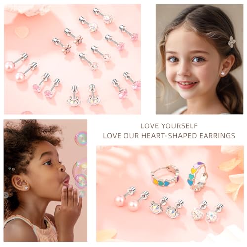 Surgical Stainless Steel Earrings Hypoallergenic Screw Back Stud Earrings for Women2