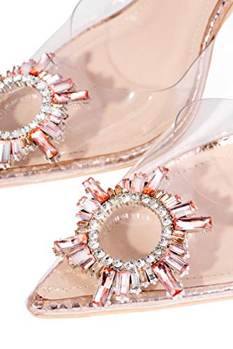 Cape Robbin Glassy Sexy High Heels for Women Transparent Strappy Booties with Spool Heel3