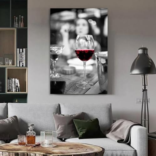 Peinture sur toile vin rouge 60x90cm triptyque moderne sans cadre