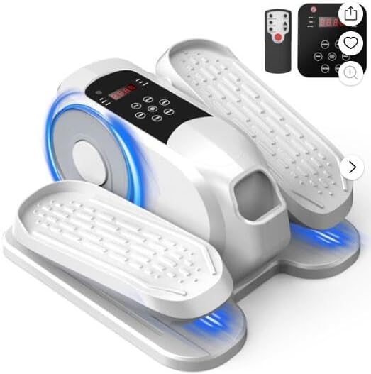 Under Desk Elliptical Machine, Ellipse Leg Exerciser While Sitting, Quiet Portable Electric Seated Pedal Exerciser,Fully Assembled with Remote Control & 12 Adjustable Speeds