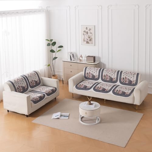 Image of HOKIPO HeavenHue Sofa Cover 5 Seater Panel Set 3+2, Mystic Wings