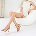 RIBONGZ Women's High Gold Heels Round Open Toe Sexy Kitten Sandals Stiletto Champagne Golden Heeled Pumps Ankle Strap Bridal Shoes with Bow Summer Wedding Party Casual Office Work 11