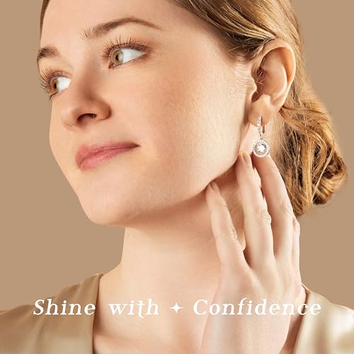 ARINZA Dangle Moissanite Earrings for Women, Sterling Silver Drop Hoop Dancing Diamond Earrings with 2 Carat (1ct Each), Jewelry Gift for Her, Wife, Girlfriend, Mom, Anniversary, Birthday, Christmas2