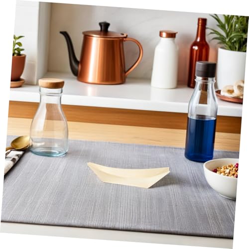 Platos desechables de madera para sushi Toyvian x100 miniatura 6