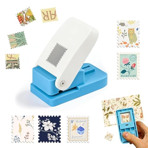 Image of Postage Stamp Punch, Postage Stamp Puncher, Paper Punch for Arts Projects Photos Festival Papers, Stamps Shapes Paper Puncher, Stamp Hole Puncher, Scrapbooking DIY Card Making Arts Crafts Supplies