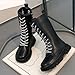 Girls Ankle Boots Elastic High Top PU Leather Lace Up Boot Fashion Thick Non Slip Sole Outdoor Rain Shoe