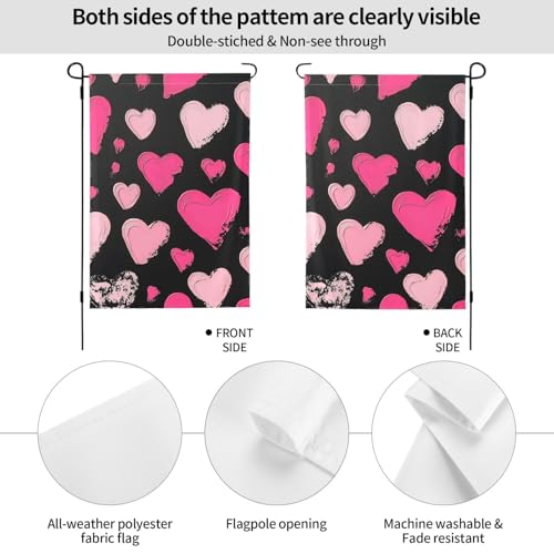 Drapeau de jardin extérieur grand format 71x101 cm décorations Saint-Valentin - 2