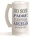Muy Chulo Jarra Cerveza Yo soy Padre y Además Abuelo Impresa Diseño Original Frase divertida Regalo Papá, Día del Padre. Cerámica o glaseada, 11 oz/ 350 ml. (Vidrio glaseado)