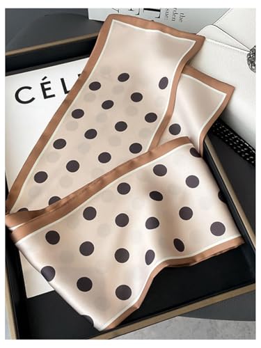WDIRARA Women's Polka Dots Silk Scarf Satin Head Bandana Fashion Headband Sleeping Hair Wraps3
