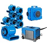 MOUNTO Water Damage Restoration Combo Package 8x Air Mover 1x Air Scrubber 1x Dehumidifier