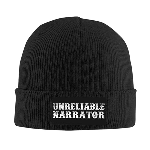 Hieoeye Unreliable Narrator Beanie Hat Winter Skull Knit Hat Black
