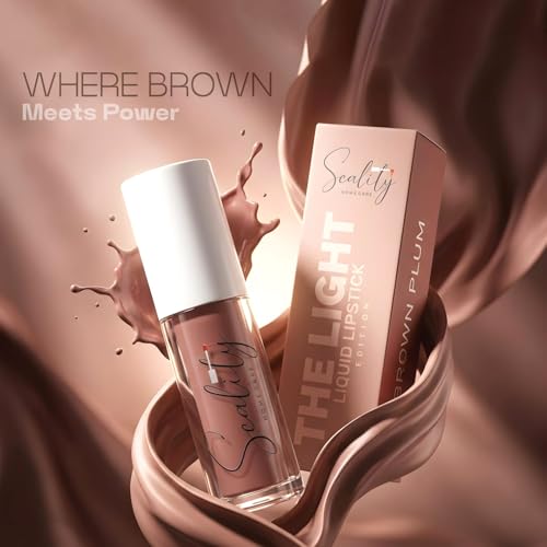 Image of Scality Liquid Lipstick - Brown Plum | Highly Pigmented Matte Lipstick | One Swipe Application | Long Lasting, Transferproof & Smudge Proof | Smooth Comfortable Wear | Perfect for Daily & Occasion Makeup (5 ml)