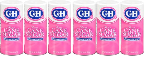 Image of C&H Premium Pure Cane Granulated Sugar, 20 oz Canister, 6 Pack