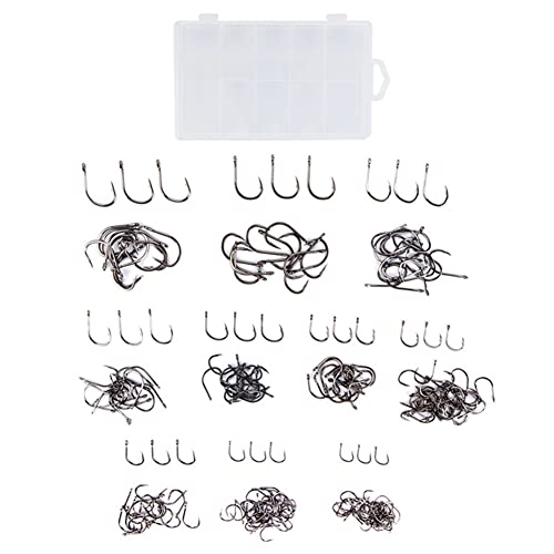 GudGmtoy Live Bait Circle Angelhaken, Größen 1/0-10/0#, 205 Stück, Edelstahl, großer riesiger Hai, extra starker… – Bild 3