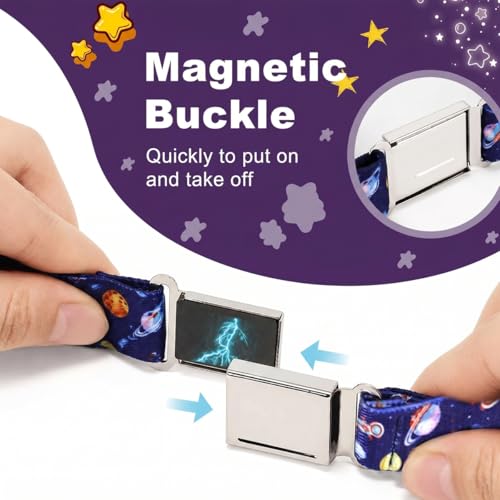 Image of GUSTAVE 2pcs Belt for Kids, Stretchy Kids Belt for Boys Girls, Fashion Adjustable Waist Belts, Elastic Silver Buckle Child Toddler Belts