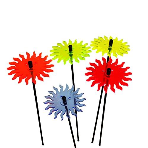 Sun Catcher Garden Decor Sonnenfänger Set aus 5 kleinen leuchtenden Sonnen. Besondere Garten Dekoration für Garten, Balkon oder Terrasse, Farbe:Mixed Colours Cover