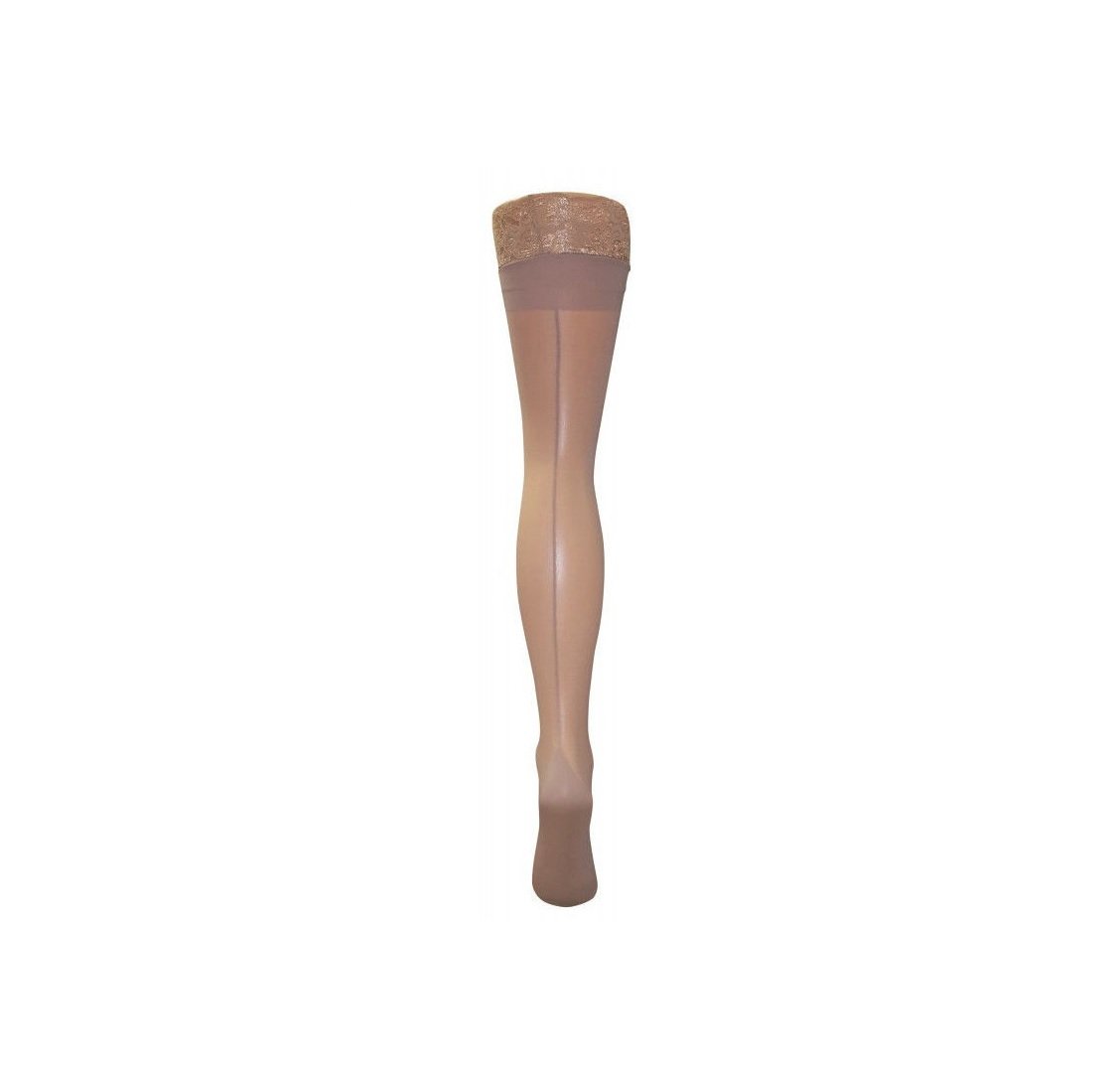 Mytoptrendz Women's Nude With Nude Seam And Lace X Large Mytoptrendz® Lace Top Sheer Hold Ups With Back Seam And Stiletto Heel (Nude With Nude Seam And Lace X Large)