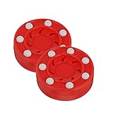 CANIGHT 2Pcs Roller Pucks: Hockey-Eisstock-Handhabung Straße für Er-Zubehör Passspiele Outdoor-Profi Übende Spielplätze Puck Spezielles Glattes Und Rotes Skaten