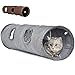 LeerKing Katzentunnel Katzenspielzeug Faltbar Spieltunnel Knisternder Rascheltunnel für alle Katzen und kleine Tiere 2 Höhlen 130 * 30cm