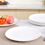 Plates 11inch Melamine Dinner Plates Round White Durable Dishes Set of 8 for Salad Dessert Dinner - Image 6