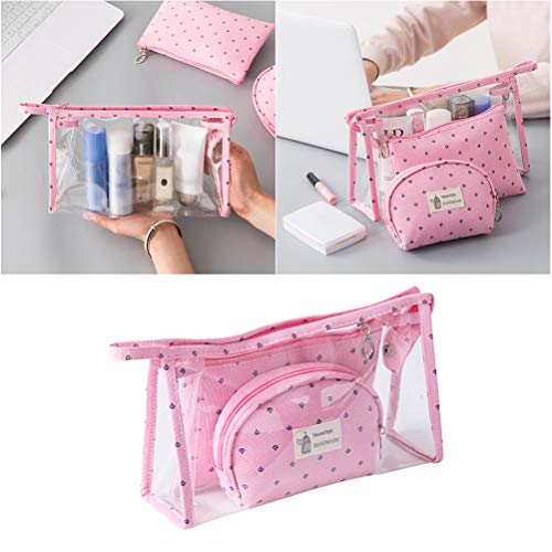 Lurrose 1 Conjunto de Sacos de maquiagem multifuncionais de PVC Estojo para bolsa de armazenamento p