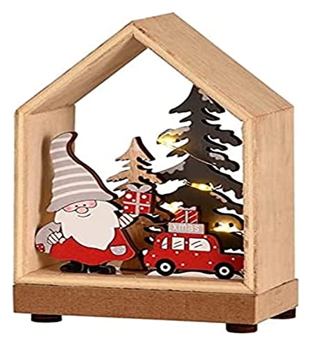Santa Cabine Brillante en bois le cadeau idéal pour décoration de table