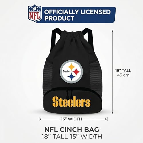 Image of NFL Pittsburgh Steelers Cinch Bag - Standard Logo Drawstring Backpack