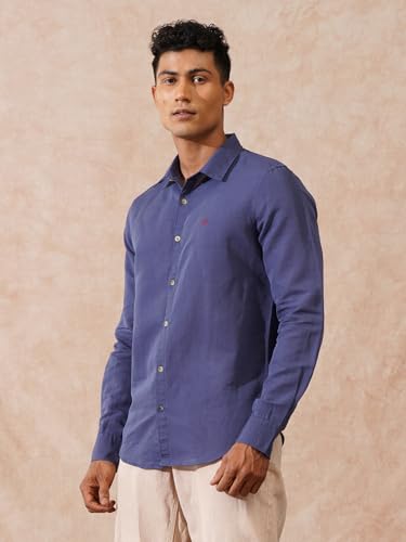 Image of WROGN Men's Linen Blend Shirt | Solid Styles | Slim Fit