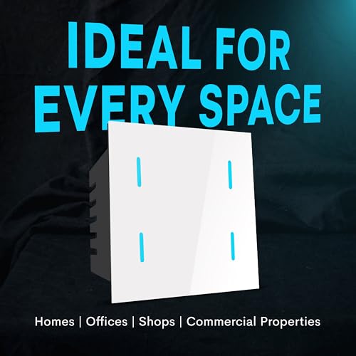 Image of HomeMate Basics Non-Smart 4 Gang Touch Switch | On /Off Touch Control | No App Required | Elegant Touch Switches for Home and Office - White