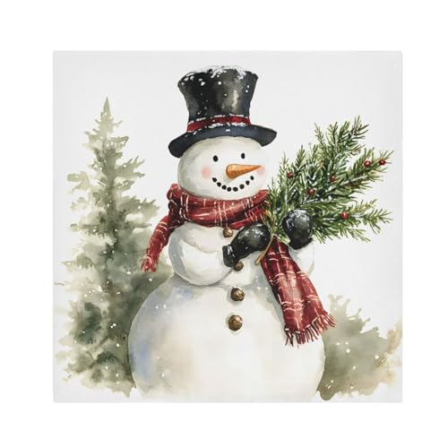 Servilletas de Tela Navidad Muñeco de Nieve x6 miniatura 1