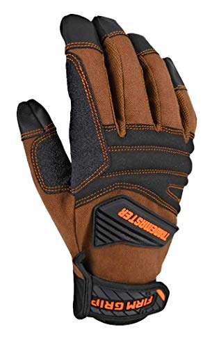 Image of Firm Grip Trademaster Size Large Duck Canvas Gloves tan Touchscreen Compatible