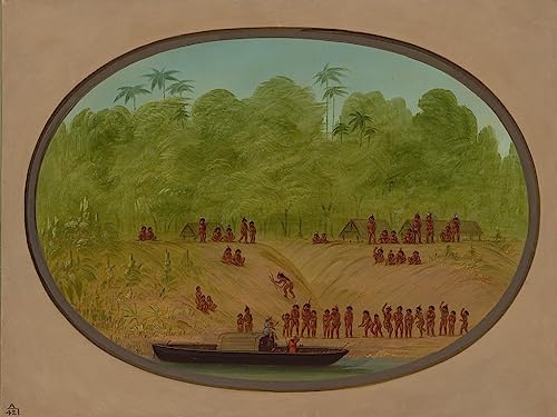 Toile village d'Omagua George Catlin voyagez à travers l'art