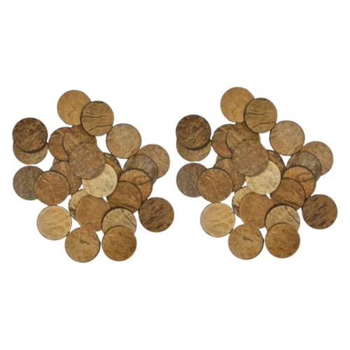 OUNONA 50個 水槽の原料 フィーダ 魚のエサ ライナー 水槽の装飾 水族館の装飾 戦車 素朴な造園の必需品 ココナッツシェル モデル 手作り模型材料 環境モデル用品 ココナッツの殻