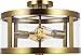 Feiss SF341BBS Harrow Glass Semi Flush, 2-Light 120 Watts, Burnished Brass