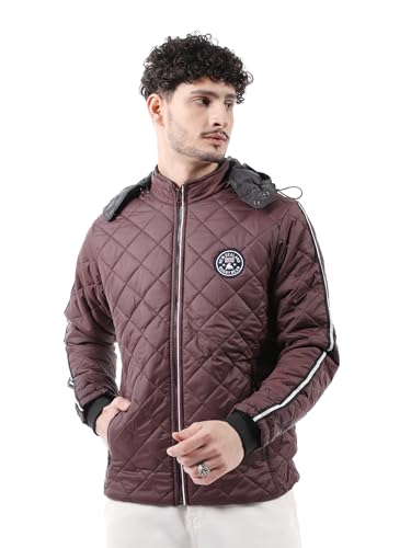 Image of The Indian Garage Co Men Slim Fit Solid Puffer Jackets