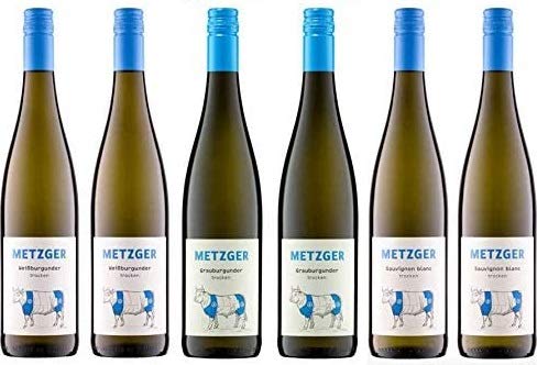 6 er Probierpaket Weißwein von Weingut Metzger | Grauburgunder | Weißburgunder | Sauvignon Blanc | Pfalz | 6 x 0,75 l | 1 Drop Stop Weinausgießer FABELHAFTE GESCHENKE