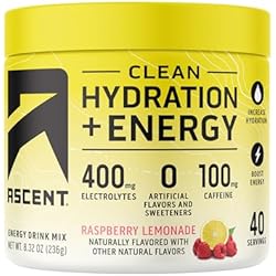Ascent Hydration + Energy Electrolytes, Raspberry Lemonade, 40 Servings