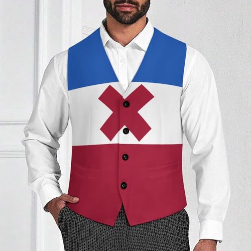 Lmanberg Flag Trendy Vest Suit for Men V Neck Formal Dress Waistcoat Vests Business Slim Fit4