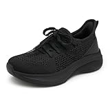 Stelle Girls Sneakers Kids Tennis Running Walking Shoes Slip-On Athletic Non Slip Lightweight Breathable Sport Shoes for Little/Big Kid(Black,13ML)