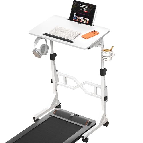 Oransail Small Standing Desk with Wheels, 29.5-45.3 Inch Adjustable Height,