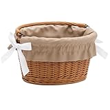 millybo Stoff Einlage Korb-Einlage Fahrradkorb viele Muster Unifarben (17 beige)
